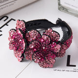 Daiiibabyyy  Rhinestone Hair Claw for Women Flower Hair Clip Barrettes Crab Hair Clamps Crystal Ponytail Holder Hairpin Band Hair Accessories