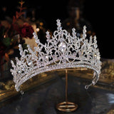 Baroque Luxury Bling Crystal Heart Bridal Tiaras Crown Big Rhinestone Pageant Diadem Bride Hairbands Wedding Hair Accessories daiiibabyyy