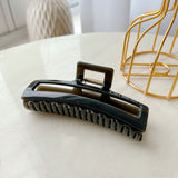 Daiiibabyyy 11.6cm Solid Color Hollow Square Acrylic Big Hair Claw For Women Girls Fashion Plastic Barrettes Hairpin Clomp Hair Accessories