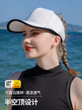 Daiiibabyyy UV Cover UPF50+ Outdoor Running Empty Top Baseball Cap Women's UV Protection Summer Sunscreen Hat High Ponytail Shade Sports Hat