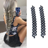 Daiiibabyyy 3pcs Women Hair Braid Tool Holder Clip Wave Hair Braiding Tool Weave Hair Braider Roller Hair Twist Styling Tool DIY Accessories