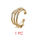 Daiiibabyyy Shiny Crystal Ear Cuff Earring For Women Chic Simple Zirconia Gold Color Fake Piercing Cuban Link Chain Cartilage Earing Jewelry