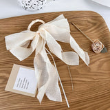 Daiiibabyyy Summer Fashion Net Yarn Bow Ribbon Hair Sticks Handmade Flower Hair Bun Sweet Hairpin For Women Girl Headwear Free Shipping