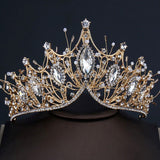 Daiiibabyyy 3 Colors Rhinestone Crystal Bride Crown Hair Accessories for Women Wedding Birthday Gift Girl Princess Hair Jewelry Tiara