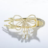 Daiiibabyyy Simple Pearl Crystal Hairpin Hair Claw Temperament Duckbill Clip Headwear for Women Hair Accessories Fashion Large Hair Clip