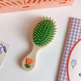 Daiiibabyyy 1pc Brush Anti-static Non-slip Handle Hair Comb Head Scalp Massager Cute Mini Sized Comb Portable Kawaii Cartoon Combs Hairbrush