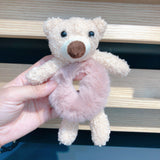 Daiiibabyyy Women Girls Lovely Scrunchies Cute Bear Hair Band Imitation Rabbit Fur Hair Rope Soft Warm Rubber Band Pretty Hair Accessories