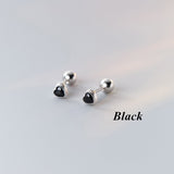 Daiiibabyyy 1 Pair Fashion Crystal Love Heart Stud Earrings for Women Trendy Party Wedding Ear Jewelry Gifts