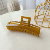 Daiiibabyyy 11.6cm Solid Color Hollow Square Acrylic Big Hair Claw For Women Girls Fashion Plastic Barrettes Hairpin Clomp Hair Accessories