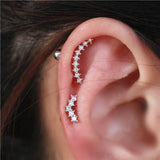Daiiibabyyy 1PC Mini Cartilage Flat Piercing Ear Stud Earring for Women Crystal Zircon Lobe Tragus Helix Ring Body Jewelry Wholesale KAE269