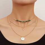 Daiiibabyyy Multi-layer Pendant Necklace Jewelry New Multi-layer Pendant Necklace Female Jumper Chain Personality Tide Cool Hundred
