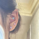 Daiiibabyyy NEW Y2K Cute Stainless Steel Pink Heart Bear Wing Piercing Cartilage Stud Earring For Women Egirl EMO Grunge Jewelry Accessories