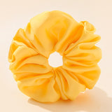 Daiiibabyyy Fashion Satin Chiffon Oversize Scrunchie leisure Street Hair Rope Yellow Large Intestine Ring Women Elastic Hair Tie Accessories