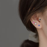 Daiiibabyyy 1 Pair Fashion Crystal Love Heart Stud Earrings for Women Trendy Party Wedding Ear Jewelry Gifts