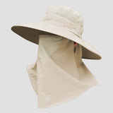 Daiiibabyyy Hat Scarf 2PCS Couple Bucket Hat Removable Mesh Hiking Cap Women Men Summer Outdoor Fishing Panama Sun Protection Visor Hat 9029