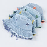 Daiiibabyyy 2022 New Colorful Ripped Denim Fisherman Hat Unisex Fashion Bob Caps Hip Hop Gorros Men Women Panama Warm Windproof Bucket Hats daiiibabyyy