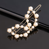 Daiiibabyyy New Women Metal Geometric Hair Clip Round Triangle Moon Barrettes Hairclip Bangs Hair Claws for Lady Girl Hair Accessories Gifts