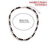 Daiiibabyyy IngeSight.Z Men's Wooden Beaded Clay Necklace Fashion Vintage African Beaded Beach Surfer Necklace for Men Tribal Jewelry