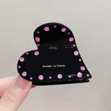 Daiiibabyyy High-Grade Acetate Heart Rhinestones Hair Claws For Women Sweet Love Hair Decorate Hairpins Claw Clips Fashion Hair Accessories