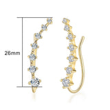 Daiiibabyyy Long Dipper Ear Hook Clip Climbing Earring for Women Shiny Zirconia Rose Gold Color Ear Cuff Earing Gift Fashion Jewelry E527