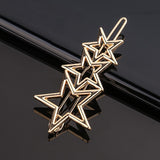Daiiibabyyy New Women Metal Geometric Hair Clip Round Triangle Moon Barrettes Hairclip Bangs Hair Claws for Lady Girl Hair Accessories Gifts