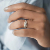 Exquisite Silver Color Fashion Rings for Women Simple Inlaid Zircon White Crystal Wedding Rings Set Engagement Jewelry daiiibabyyy