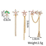 Daiiibabyyy Ear Lobe Piercing Cartilage Dainty Flower Stud Earrings Set For Women Shiny Colorful Crystal Delicate Earing Chic Jewelry KCE184