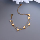 Daiiibabyyy Stainless Steel Layered Golden Pendant Bracelet For Women Retro Punk Gothic Portrait Coin Cross Pearl Bracelet Jewelry