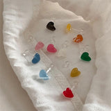 Daiiibabyyy Fashion Vintage Colorful Resin Acrylic Love Heart Stud Earrings for Women Aesthetic Jewelry 2023 New Wedding