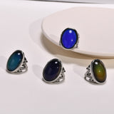 Daiiibabyyy New Fashion Temperature Sensing Color Changing Signet Rings for Men Funny Gifts Jewelry