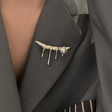 Korean Style Metal Smile Brooch For Women Men Suit Decoration Tassel 2 Layers Chain Metal Beads Pin Cloth Jewelry Accessories 20 daiiibabyyy