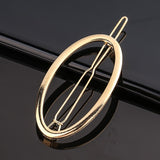 Daiiibabyyy New Women Metal Geometric Hair Clip Round Triangle Moon Barrettes Hairclip Bangs Hair Claws for Lady Girl Hair Accessories Gifts
