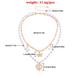 Daiiibabyyy Multi-layer Pendant Necklace Jewelry New Multi-layer Pendant Necklace Female Jumper Chain Personality Tide Cool Hundred