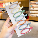 Cute frosted geometric edge clip bb clip bangs clip hairpin Japanese hair accessories one-word clip headwear set
