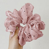 Daiiibabyyy Large Organza Scrunchies Polka Dot Net Yarn Hair Rope for Women Girls Oversize Hair Scrunchie Spring Hair Accessories