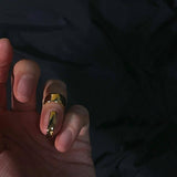 Daiiibabyyy   Fingertip Ring Carapace Joint Ring Simple Personality Micro-inlaid Zircon Opening Ring for Women Girls Men Party Jewelry daiiibabyyy