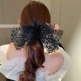Daiiibabyyy Sparkling Bead Slice Bowknot Spring Clip Versatile Yam Hair Pins and Clips New in Ornaments for Women's Hair Party Gift