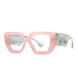 Vintage Square Big Frame Glasses Frame Fashion wood frame glasses Female Transparent Optical Green Eyeglasses daiiibabyyy
