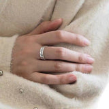 Daiiibabyyy Vintage Simple Trend Punk Hip Hop Roman Numerals Stainless Steel Rings Men Women Couple Adjustable Opening Rings Jewelry Gift