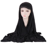 Daiiibabyyy New Baseball Caps for Women with Muslim Hijab Causal Scarf Hajib and Cap in One Fashion Hijab Hair Cover Turban Scarf for Moslem