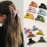 New Korean Fall And Winter Milk Tea Color Brown Acrylic Hair Claws Clips Multicolored Geometrical Matte Hair Clip Accessories daiiibabyyy