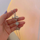 Daiiibabyyy Kpop Vintage Baroque Pearl Choker Heart Angel Pendant Clavicle Chain Necklace For Women Egirl Goth Cool EMO Punk Grunge Jewelry