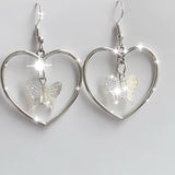 Daiiibabyyy  Korea Charm Peach Heart Butterfly Earrings For Women Fashion Punk Harajuku Earrings 90s Aesthetic Jewelry Cute Gifts daiiibabyyy