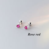 Daiiibabyyy 1 Pair Fashion Crystal Love Heart Stud Earrings for Women Trendy Party Wedding Ear Jewelry Gifts