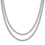Daiiibabyyy Cuban Rope Stack Necklace Set, Stainless Steel Alone and Stacked Necklace Choker for Men Women Unisex Jewelry