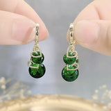 Daiiibabyyy Luxury Green Earrings For Women 2023 New Temperament Shinning Zirconia Party Jewelry Earings Wholesale