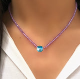 Daiiibabyyy Fashion evil eye Pendant Choker Necklace for Women Crystal Wedding Statement Jewelry Wholesale Gifts New zircon pendant for spri