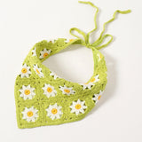 Daiiibabyyy Classic Colorful Daisy Flower Strawberry Knitted Headband for Women Summer Triangle Bandana Turban Hair Accessories Gifts daiiibabyyy