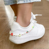 New Korean Fashion Colorful Y2k Jewelry For Women/Men Hand-woven Beaded Shoe Chain Kpop Simulated Pearls Foot Accessories Bijoux daiiibabyyy