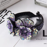 Daiiibabyyy  Rhinestone Hair Claw for Women Flower Hair Clip Barrettes Crab Hair Clamps Crystal Ponytail Holder Hairpin Band Hair Accessories